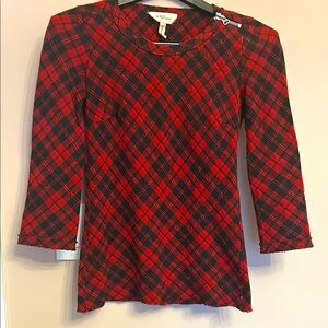 Etoile Isabel Marant Red Wool Plaid Top